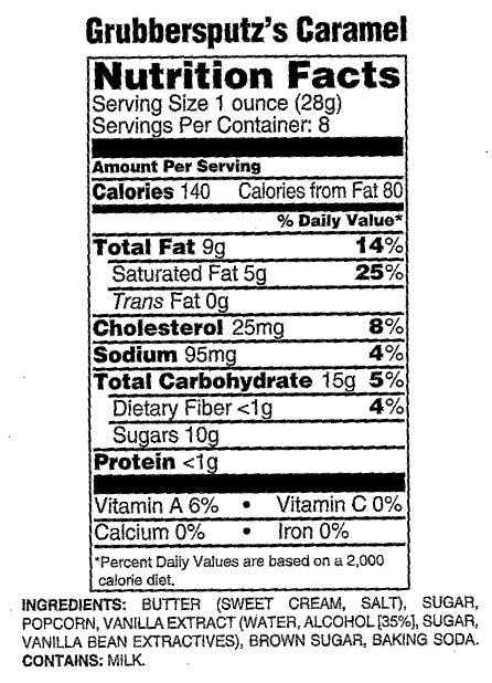 Caramel Popcorn Label