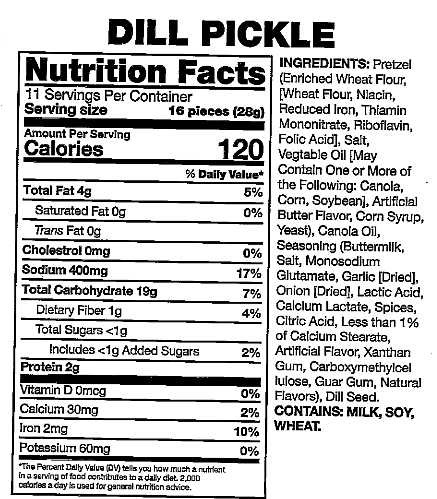 Dill Pickle Pretzel Label