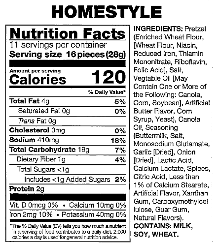 Ranch Pretzel Label
