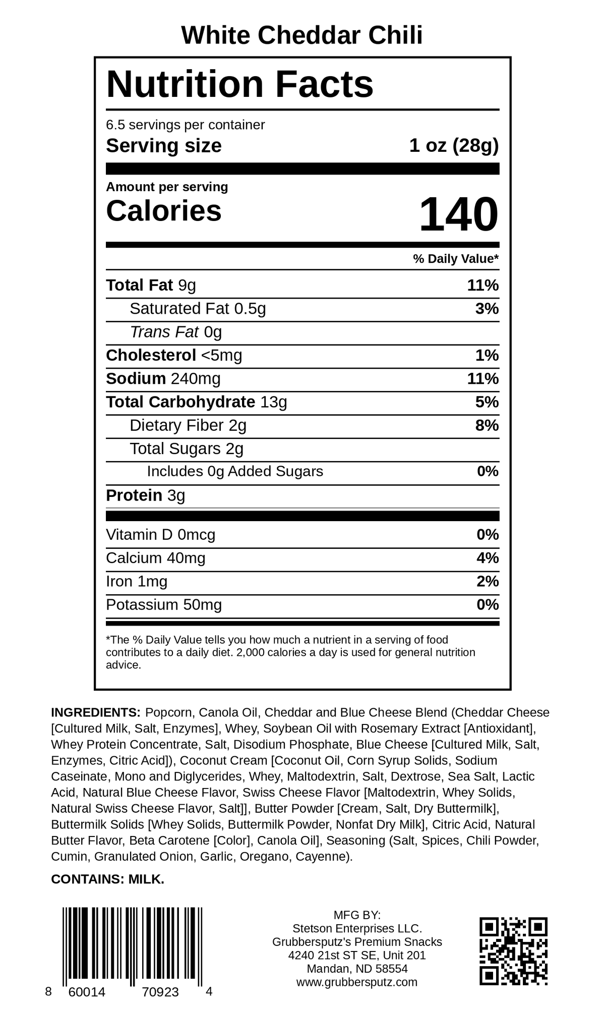 White Cheddar Chili Popcorn